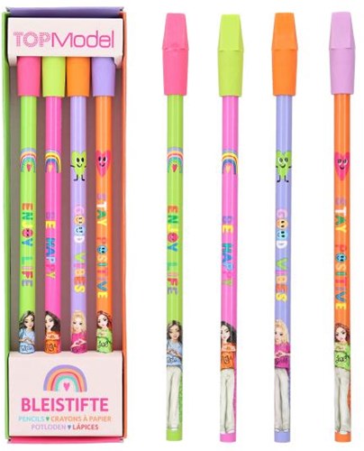 Depesche TOPModel potloden met gum SELFLOVE - kleurrijke schrijfset voor kinderen-2
