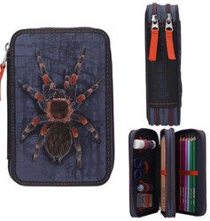Depesche Adventure World etui - 2-vaks, spin, blauw, schoolspullen