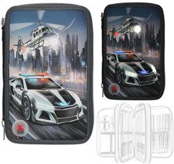 Depesche Monster Cars etui politieauto - 3-vaks gevulde etui