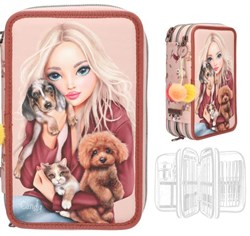 Depesche TOPModel etui roze 3-vaks FUR EVER FRIENDS school