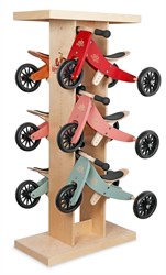 Kinderfeets leeg houten display voor Tiny Tot loopfietsen