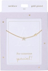 Depesche ketting Heart of Gold goudkleurig letter A dames