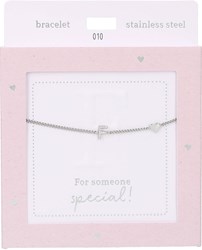 Depesche armband Heart of Gold zilverkleurig initiaal F dames