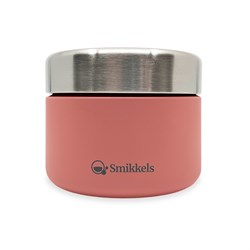 Smikkels RVS fruitbakje snackbox 420ml roze schoolfruit BPA-vrij