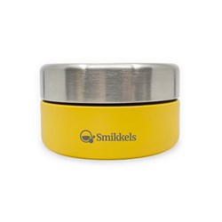 Smikkels RVS fruitbakje kind 280ml geel - duurzaam snackbakje school