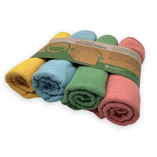Smikkels baby monddoekjes set - biologisch katoen - multikleur-2