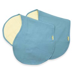 Smikkels baby schouderdoek hydrofiel katoen set blauw - spuugdoek