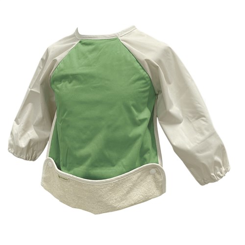 Smikkels slabbetje met mouwen - baby slab groen - waterafstotend