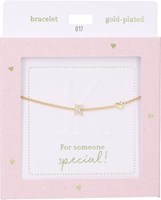 Depesche armband Heart of Gold met letter K - goudkleurig en kristal