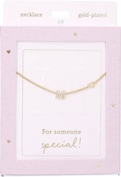 Depesche ketting Heart of Gold goudkleurig met letter M en kristal