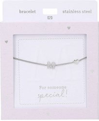 Depesche armband zilverkleurig Heart of Gold met letter M