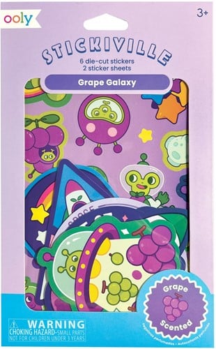 Ooly - Stickiville Stickers: Galaxy Grapes - Scented (2 Sheets & 6 Die-Cut)