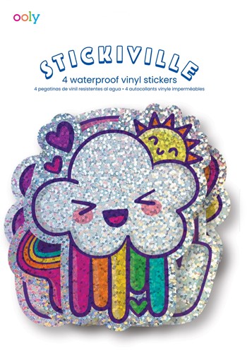 Ooly - Stickiville Stickers: Happy Rainbows - Vinyl (4 Die-Cut)  (Holographic Glitter)