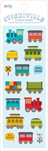 Ooly - Sticikiville Stickers: All Aboard! - Skinny (2 Sheets)