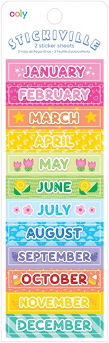 Ooly - Stickiville Stickers: Months Of The Year - Skinny (2 Sheets)  (Holographic Glitter)