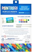 Ooly acrylverf set - klassieke kleuren - 12 tubes en 2 penselen-2