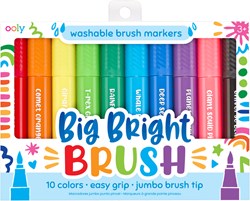 Ooly - Jumbo Brush Markers - Set van 10 Afwasbare Kleuren - Perfect voor Kinderen