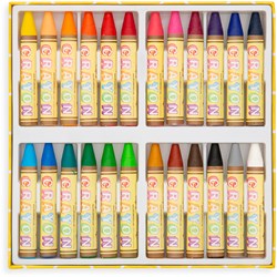 Ooly bijenwaskrijtjes - set van 24 kleuren - driehoekig en zacht