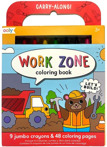 Ooly - Carry Along Crayons & Coloring Book Kit - Work Zone