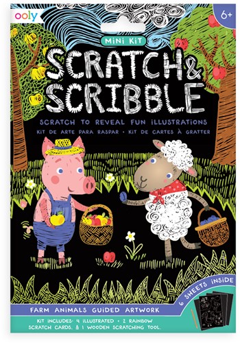 Ooly - Mini Scratch & Scribble - Farm Animals
