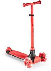 Yvolution kinderstep Yglider Kiwi rood met LED wielen en brede voetplank