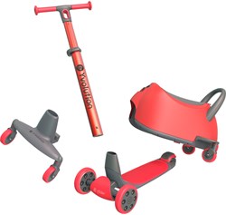 Yvolution kinderstep Y Glider Luna 5-in-1 rood - Ride-on scooter met opbergruimte