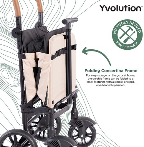 Yvolution bolderkar wandelwagen groen - opvouwbare kinderkar met zonnekap-2
