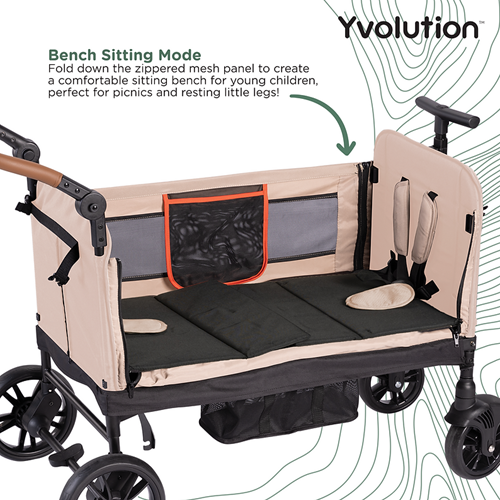 Yvolution bolderkar wandelwagen groen - opvouwbare kinderkar met zonnekap-3