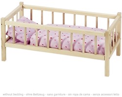 Goki poppenbed houten speelgoedbed voor poppen tot 50 cm