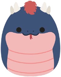 Squishmallows knuffel pluche - basilisk fantasiedier 30cm blauw