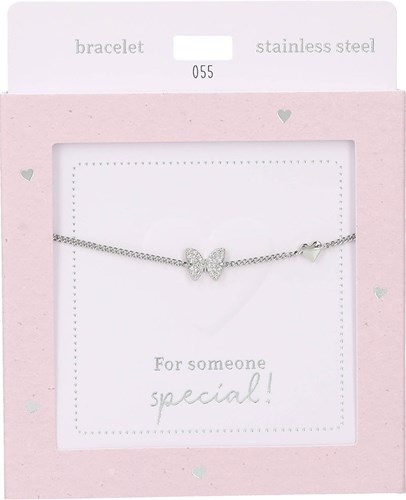 Depesche armband zilver Heart of Gold vlinder dames sieraad
