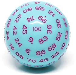 Foam Brain Games dobbelsteen D100 45mm blauw gaming accessoire