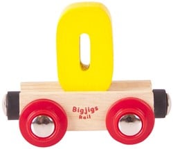 BigJigs Rail Name Number 0 , Cijferwagon 0