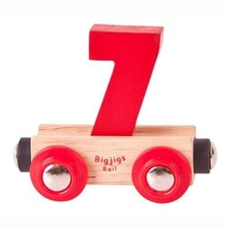BigJigs Rail Name Number 7 , Cijferwagon 7