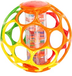 Oball baby speelgoed regenmaker - flexibele rammelaar bal, grijpspeelgoed