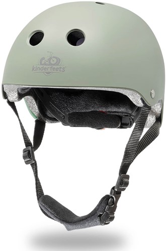 Kinderfeets kinderhelm voor op de fiets / fietshelm voor kinderen - mat Zilver Salie Groen