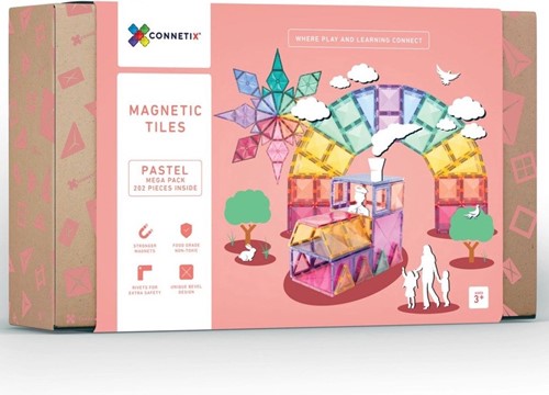 Connetix Magnetische Tegels Pastel Mega Pack 202 Stuks