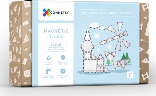 Connetix Magnetische Tegels Clear Set 34 Stuks