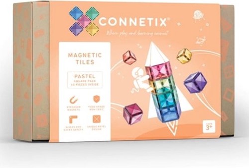 Connetix Magnetische Tegels Pastel Square 40 Stuks