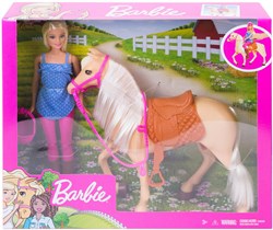 BEX Barbie pop met paard - Speelset met accessoires en rij-outfit