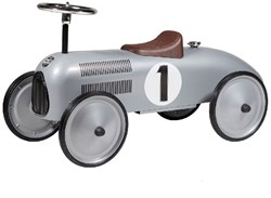 Retro Roller loopauto Jean zilver - loopauto voor kinderen - Formule 1 stijl