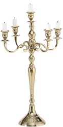 Boltze Home kandelaar goud klassiek centerpiece 5 kaarsen 63cm