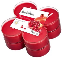 Bolsius geurkaarsen True Scents granaatappel maxilichten 8 stuks