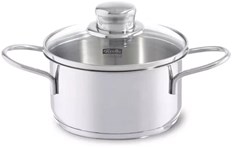 Fissler kookpan roestvrij staal 12 cm met glazen deksel inductie