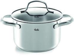Fissler kookpan roestvrij staal 16 cm met glazen deksel zilver