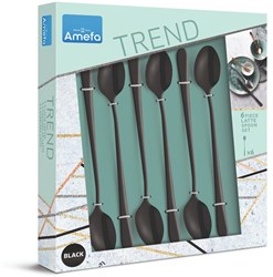 Amefa latte lepels zwart 6 stuks - RVS Austin bestekset