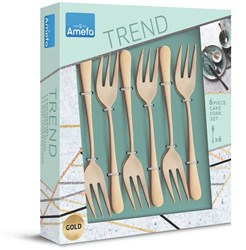 Amefa gebaksvorkjes goud Austin vintage 6 stuks luxe bestek
