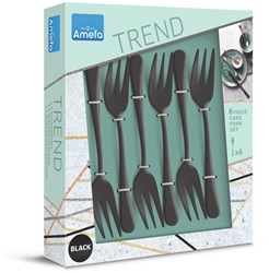 Amefa gebaksvorkjes zwart 6 stuks - Austin Vintage bestekset