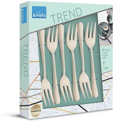 Amefa gebaksvorkjes champagne 6 stuks - luxe taartvorkjes set