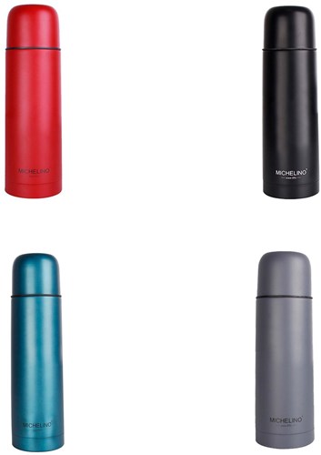 Michelino isoleerfles 0,75 liter - thermosfles RVS multicolor